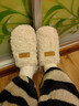 朴西朵朵绒棉拖鞋女士毛拖鞋秋冬保暖防滑厚底居家情侣 全麦棕 39-40 实拍图