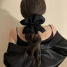 黎倾黑缎面刺绣蕾丝花边大肠发圈双层耐用扎马尾头花发绳高级新年礼物 实拍图