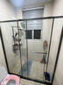 箭牌（ARROW）淋浴房玻璃隔断干湿分离浴屏浴房家用简易一字型卫生间浴室极窄 【黑/灰】1.5-1.59双阻尼缓冲【极窄不锈钢】 实拍图
