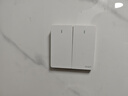 正泰（CHNT）开关插座6C奶油风 家用86型斜五孔插座面板暗装插座纯平大板 白色 一开双控 实拍图