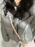 艾莱依陈都灵同款女士羽绒服2025泡芙短款连帽抽绳保暖冬外套 夜莺灰M 实拍图