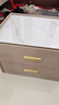 实木轻奢床头柜简约现代主卧家用迷你岩板50cm简约储物收纳柜 香槟灰【全实木】双抽 50*40*48cm 实拍图