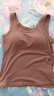 浪莎吊带背心女带胸垫免穿文胸可外穿内搭运动螺纹打底衫 咖色 L 实拍图
