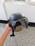 轩沁轩香电动车头盔骑行男女士半盔摩托车电瓶车冬季防冻保暖夏天遮阳防晒帽四季通用盔3c认证雾天用安全帽 哑黑茶短【升级3C款】 均码 实拍图