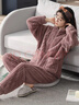 从心法兰绒睡衣女秋冬季加厚韩版大码可外穿保暖女士睡衣家居服套装 C CLS 2733 XL 身高165-170重120-140斤 晒单实拍图