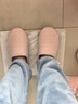 内泊（NEIBO）【超舒服】乳胶棉拖鞋女冬季天室内家居防滑防臭橡胶软底羊毛粉40 实拍图