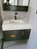 四季沐歌  北欧浴室柜组合实木轻奢洗手台洗脸盆卫生间洗漱台 80cm-储物镜柜 实拍图