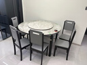丰舍 餐桌 可变圆桌伸缩折叠实木岩板餐桌椅组合现代轻奢餐桌餐厅饭桌 黑灰色-12MM意大利灰-椅子备注 【1.35米】 一桌6椅 实拍图