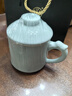 昌南茶杯 景德镇陶瓷雕刻茶水分离泡水杯带盖茶具办公室杯子 实拍图