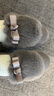 回力官方毛毛鞋雪地靴女冬季豆豆鞋女加绒棉拖鞋保暖孕妇蛋卷单鞋子女 灰色/0281【蝴蝶结款】 37 实拍图