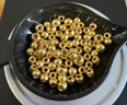 洲足金999金珠黄金小金珠金豆古法金珠DIY配件散珠隔珠路路通转运珠 3mm金珠  合单满 0.16g 包邮 单颗约0.02g 实拍图