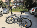 兰令马卡龙可折叠自行车亲子带娃母子成人禧玛诺变速女士通勤上班 消光灰【铝架+禧玛诺变速+油刹】 22寸（150-190）cm 8速-竞速版 实拍图