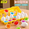 马丁兄弟形状配对玩具婴儿鸡蛋玩具1-3岁宝宝蒙氏早教玩具聪明蛋配对板 实拍图
