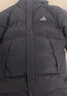 adidas 拒水暖「芯」科技长款保暖鸭绒连帽羽绒服男女阿迪达斯   黑色   M 实拍图
