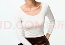 优衣库HEATTECH U领T恤/8分袖女装保暖衣478934 485810 478934/00白色 XL 实拍图