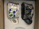 CLITON鸢尾花陶瓷咖啡杯碟 2只高档情侣对杯水杯结婚新婚礼物礼盒套装 实拍图
