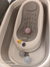 iuu婴儿洗澡盆 可折叠宝宝浴盆大号 洗澡神器躺托浴架新生儿童用品 【北欧灰】皇冠折叠浴盆-全套 材质：FAD食品级材质检测认证 实拍图