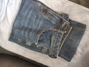 海澜之家（HLA）牛仔裤男皮标点缀直筒裤五袋款裤子男秋季新复古回潮 牛仔蓝过渡色（中）4F S 165/76A 实拍图