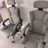 锦汐电脑椅办公椅子电竞椅家用人体工学椅老板椅主播靠背椅皮革转椅 灰色+4级杆+乳胶【二代升级】 实拍图