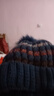 浩冠 帽子女冬毛线帽加绒加厚针织帽女士韩百搭保暖针织护耳瘦脸毛球帽 藏青色 实拍图