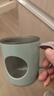 双层撞色漱口杯家用浴室刷牙杯带手柄可爱情侣杯子耐摔洗漱牙缸杯 晴空蓝1个装 实拍图