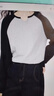 佐丹奴美式风球服女时尚纯棉小U领上衣撞色插肩长袖T恤女13324719 实拍图