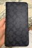 蔻驰（COACH）【新年礼物】奥莱男包经典标志风琴褶钱包通勤商务老花 QB/炭黑色/黑色 实拍图