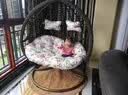 猎钢狼吊篮藤椅室内秋千摇椅网红吊床阳台吊篮椅卧室家用吊椅秋千吊椅 单人单杆【仿木纹】麻花波浪款 实拍图