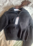 优衣库女装舒芙蕾拉链针织开衫/毛衣毛衫外套480490 08 深灰色 M /160/84A 实拍图