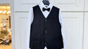 罗蒙儿童西装马甲套装男童英伦风主持人礼服花童男孩表演服 黑色 170 实拍图