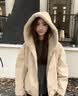 棉致座山雕连帽棉服女冬季新款加绒加厚保暖夹克棉衣外套羽棉袄绒服 M6047杏色【高品质】 L 100-120斤 实拍图