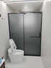 不锈钢淋浴房隔断定制一字型简易干湿分离卫生间移门整体浴室玻璃 【升级版】304不锈钢雅黑-包安装 8mm钢化-送货上门包安装 实拍图