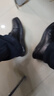 意尔康皮鞋男软底商务休闲鞋秋冬圆头加绒系带新款棉鞋 55476W黑色40 实拍图