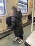 保姆鹅  【风墙】儿童羽绒服宝宝中长款护脸加厚外套保暖童装[NG2664] 炭黑 120 实拍图
