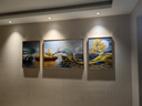 Sixpoetry 客厅装饰画现代简约沙发背景墙壁画轻奢三联晶瓷画大气高档挂画 福禄双收（铝合金外框） 晶瓷画左右50*70+中间100*70亮面 实拍图