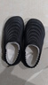 洁丽雅防水棉拖鞋男士秋冬季外穿防滑防臭居家室内加绒保暖全包跟棉鞋女 典雅黑 【防水保暖  一鞋两穿】 40-41 【标准码】 实拍图