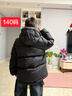 巴布豆（BOBDOG）95绒儿童羽绒服新款男童女童A类抗菌三防面料中长款连帽保暖外套 黑色 【A类面料 贴身可穿】95绒 140 【约身高120-130cm 体重60斤】 实拍图