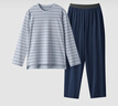 蕉内（Bananain）棉棉305H男女士睡衣睡裤纯棉情侣家居服套装春秋季长袖长裤不闷汗 【男士】雪蓝条纹 M 实拍图