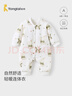 童泰（TONGTAI）婴儿连体秋冬宝宝夹棉衣服儿童对开爬服TS43D210-DS绿色73cm 实拍图