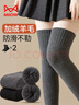 猫人女士袜子女秋冬【保暖羊毛厚袜子】过膝袜长筒袜女高筒袜新品2双 实拍图