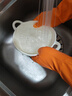 金钱花厨房洗碗家务洗衣服天然橡胶乳胶食品级胶皮清洁防水刷碗手套加厚 橙色款加厚促销款一双 S码（适合手小女士或儿童） 实拍图
