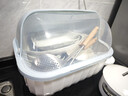 品喻（PINYU）【特大号】碗筷收纳盒 碗柜沥水碗架带盖碗筷餐具收纳盒碗碟架 蓝 实拍图