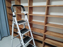 曙亮梯子 家用 折叠梯 人字梯 五步梯 黑曜碳钢加厚 爬梯 摸高=3.4米 实拍图