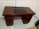 信京 办公桌电脑桌办公室老板桌家用经典油漆电脑桌1.2米（红棕色） 实拍图