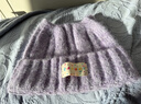CACUSS帽子女冬季加厚保暖毛线帽可爱猫耳朵针织帽防寒套头帽 紫色 实拍图