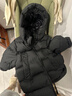 保姆鹅  【风墙】儿童羽绒服宝宝中长款护脸加厚外套保暖童装[NG2664] 炭黑 110 实拍图