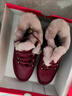 足力健【跨晚同款】老人鞋雪地靴加厚棉鞋羊毛鞋2296303D 女/雅致红 39 实拍图