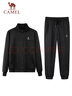 骆驼（CAMEL）跑步运动套装男立领长袖两件套运动服 7C1226L5464 幻影黑 L 实拍图