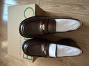 百思图商场同款牛皮学院风乐福鞋粗跟女单鞋A3512CA4 棕色 38 实拍图