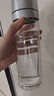 宅轻松 泡茶杯男女士茶水分离水杯一键开盖双层玻璃杯车载耐高温杯银色 实拍图